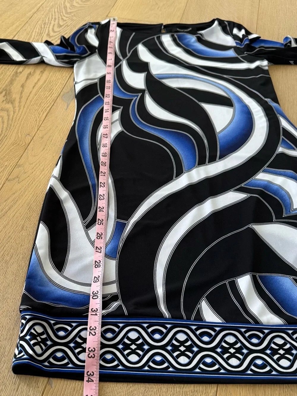 White House Black Market Dress 3/4 Sleeve Swirl Print Tunic XSmall NWT